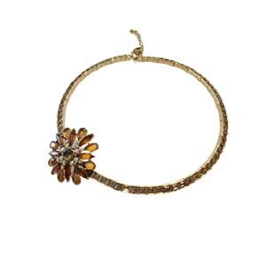 Topaz Crystal Pendant Choker Necklace
